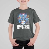 Autism Skeleton Meme T Shirt For Kid Rizz Em With The Tism Meme Autistic Drummer