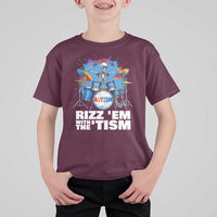 Autism Skeleton Meme T Shirt For Kid Rizz Em With The Tism Meme Autistic Drummer