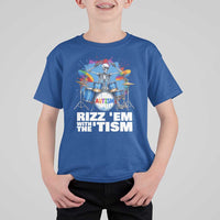 Autism Skeleton Meme T Shirt For Kid Rizz Em With The Tism Meme Autistic Drummer