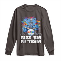Autism Skeleton Meme Long Sleeve Shirt Rizz Em With The Tism Meme Autistic Drummer