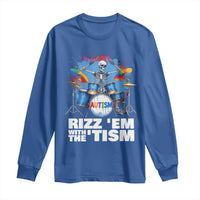 Autism Skeleton Meme Long Sleeve Shirt Rizz Em With The Tism Meme Autistic Drummer