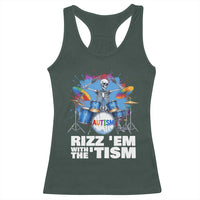 Autism Skeleton Meme Racerback Tank Top Rizz Em With The Tism Meme Autistic Drummer