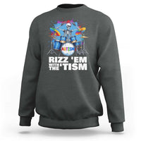 Autism Skeleton Meme Sweatshirt Rizz Em With The Tism Meme Autistic Drummer