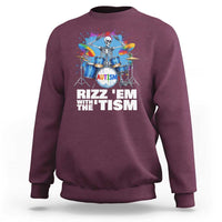 Autism Skeleton Meme Sweatshirt Rizz Em With The Tism Meme Autistic Drummer