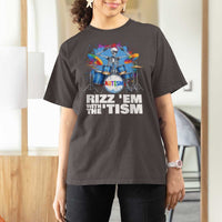 Autism Skeleton Meme T Shirt For Women Rizz Em With The Tism Meme Autistic Drummer