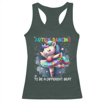Autism Awareness Unicorn Racerback Tank Top Ballet Dancing To A Different Beat
