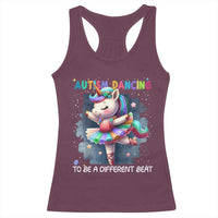 Autism Awareness Unicorn Racerback Tank Top Ballet Dancing To A Different Beat