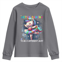 Autism Awareness Unicorn Youth Sweatshirt Ballet Dancing To A Different Beat