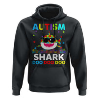 Funny Autism Shark Hoodie Puzzle Piece Autistic Mom Dad Sped Teacher