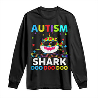 Funny Autism Shark Long Sleeve Shirt Puzzle Piece Autistic Mom Dad Sped Teacher