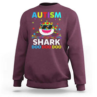 Funny Autism Shark Sweatshirt Puzzle Piece Autistic Mom Dad Sped Teacher