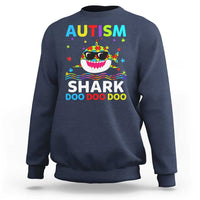 Funny Autism Shark Sweatshirt Puzzle Piece Autistic Mom Dad Sped Teacher