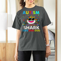 Funny Autism Shark T Shirt For Women Puzzle Piece Autistic Mom Dad Sped Teacher