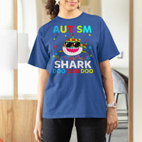 Funny Autism Shark T Shirt For Women Puzzle Piece Autistic Mom Dad Sped Teacher