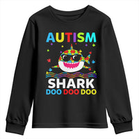Funny Autism Shark Youth Sweatshirt Puzzle Piece Autistic Mom Dad Sped Teacher