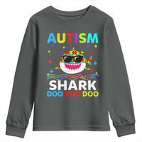 Funny Autism Shark Youth Sweatshirt Puzzle Piece Autistic Mom Dad Sped Teacher