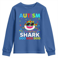 Funny Autism Shark Youth Sweatshirt Puzzle Piece Autistic Mom Dad Sped Teacher
