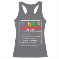 Autistic Son Autism Awareness Mom Dad Parents Racerback Tank Top