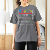 Autistic Son Autism Awareness Mom Dad Parents T Shirt For Women