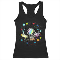Astronaut Autism Awareness Racerback Tank Top Space Autistic Kids Sped Teacher