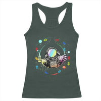 Astronaut Autism Awareness Racerback Tank Top Space Autistic Kids Sped Teacher