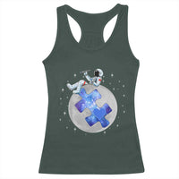 Autism Awareness Astronaut Racerback Tank Top Space Stars Autistic Kids Sped Teacher