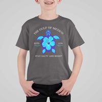 Gulf of Mexico T Shirt For Kid Texas Alabama Florida Beach Turtle Hibiscus