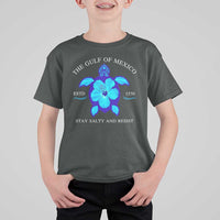 Gulf of Mexico T Shirt For Kid Texas Alabama Florida Beach Turtle Hibiscus