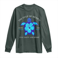 Gulf of Mexico Long Sleeve Shirt Texas Alabama Florida Beach Turtle Hibiscus
