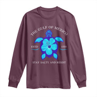 Gulf of Mexico Long Sleeve Shirt Texas Alabama Florida Beach Turtle Hibiscus