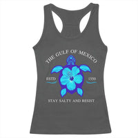 Gulf of Mexico Racerback Tank Top Texas Alabama Florida Beach Turtle Hibiscus