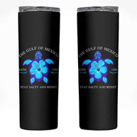 Gulf of Mexico Skinny Tumbler Texas Alabama Florida Beach Turtle Hibiscus