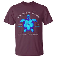 Gulf of Mexico T Shirt Texas Alabama Florida Beach Turtle Hibiscus