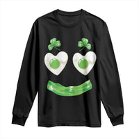 Funny Irish St Patricks Day Shamrock Long Sleeve Shirt Green Eggs Smile Brunch Breakfast