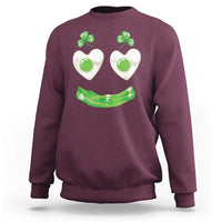 Funny Irish St Patricks Day Shamrock Sweatshirt Green Eggs Smile Brunch Breakfast