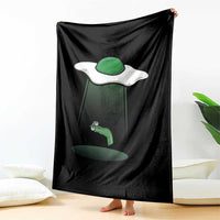 Funny Irish St Patricks Day Throw Blanket UFO Egg Bacon Abduction Funny