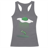 Funny Irish St Patricks Day Racerback Tank Top UFO Egg Bacon Abduction Funny