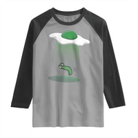Funny Irish St Patricks Day Raglan Shirt UFO Egg Bacon Abduction Funny