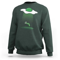 Funny Irish St Patricks Day Sweatshirt UFO Egg Bacon Abduction Funny