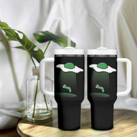 Funny Irish St Patricks Day Tumbler With Handle UFO Egg Bacon Abduction Funny