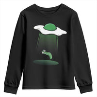 Funny Irish St Patricks Day Youth Sweatshirt UFO Egg Bacon Abduction Funny