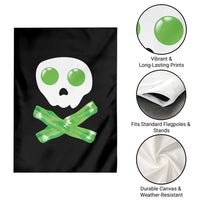 Funny St Patricks Day Garden Flag Bacon & Eggs Skull & Crossbones
