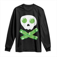 Funny St Patricks Day Long Sleeve Shirt Bacon & Eggs Skull & Crossbones