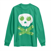 Funny St Patricks Day Long Sleeve Shirt Bacon & Eggs Skull & Crossbones