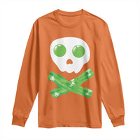 Funny St Patricks Day Long Sleeve Shirt Bacon & Eggs Skull & Crossbones