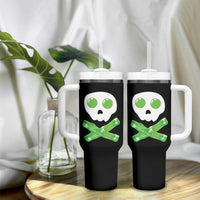 Funny St Patricks Day Tumbler With Handle Bacon & Eggs Skull & Crossbones