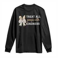 Bunny Coquette Ears Easter Teachers Long Sleeve Shirt Treat All Peeps With Kindness