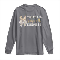 Bunny Coquette Ears Easter Teachers Long Sleeve Shirt Treat All Peeps With Kindness