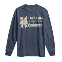 Bunny Coquette Ears Easter Teachers Long Sleeve Shirt Treat All Peeps With Kindness