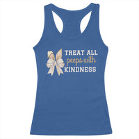 Bunny Coquette Ears Easter Teachers Racerback Tank Top Treat All Peeps With Kindness